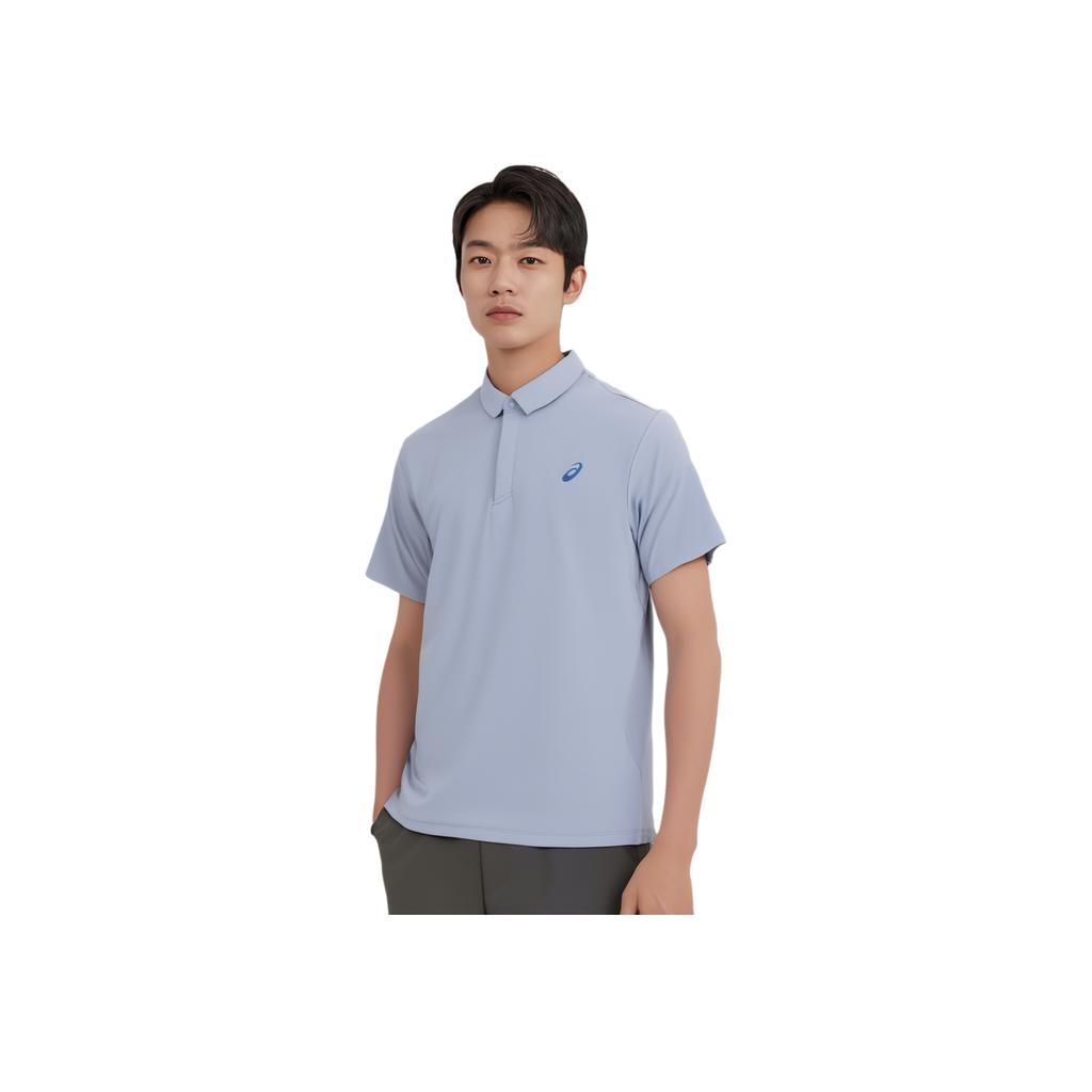 Asics D.Fresh Sports Lifestyle Series Moisture-Wicking Pullover Short Sleeve Polo Shirt Men tops Gray Blue 2031F134-400