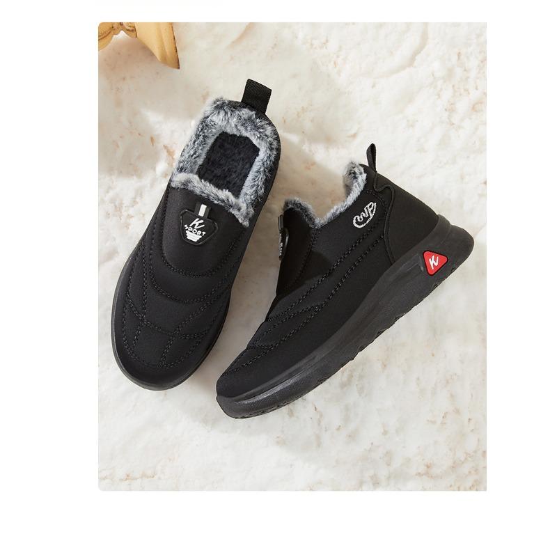 Fashion Mid To Old Age Cotton Shoes In Autumn and Winter Thick Plush  High Top Insulation  Soft Insulation  Comfortable Walking