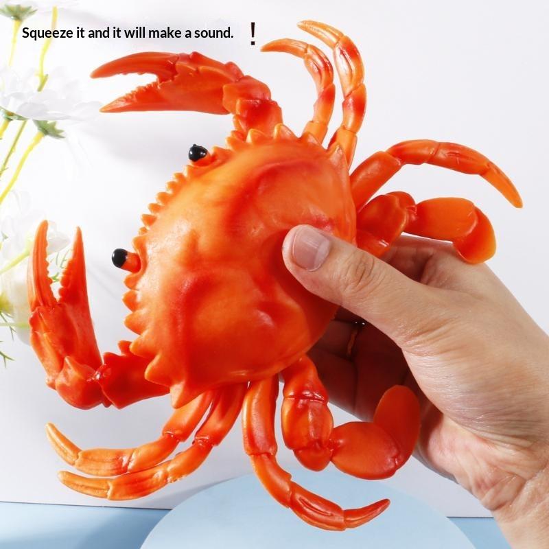 Non Toxic Soft Pvc Squeaky Crab Lobster Toy Realistic Sound For Kids Bath Time Pretend Play