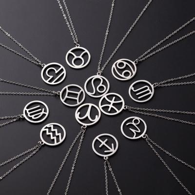 Collana con segno zodiacale stella in acciaio inossidabile Collana con 12 pendenti costellazioni per girocollo con catena di gioielli da donna
