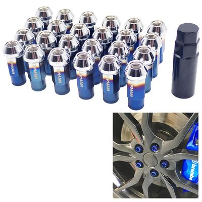 Wellvie Classy Caravan NV350 Wheel M12 X 24 Titanium Steel Racing Chrome Long Lug Racing Custom Exterior Car Car Supplies Nuts, P1.25, Pieces, Blue,