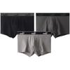 Puma Einfarbige Boxerbriefs mit Buchstabenlogo Sportlich Lässig Geschenkbox 3er-Pack Herrenunterwäsche Schwarz Dunkelgrau Hellgrau 591520002-3