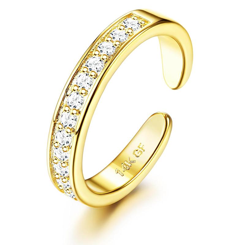 14K Gold Plated Umarmungs Zehenringe Für Damen Mädchen Einfach Verstellbar Klassisch Sommer Strand Schmuck Geschenk