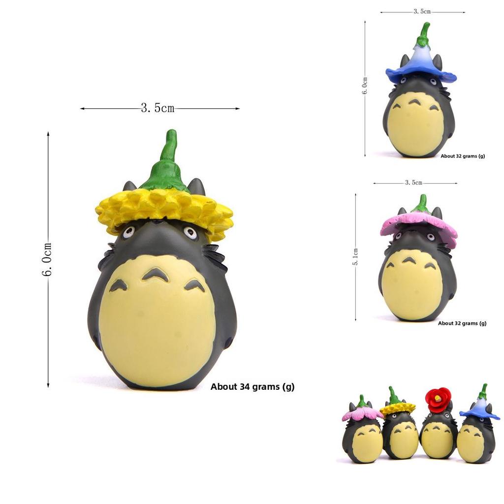 My Neighbor Totoro Cartoon Resin Art Piece With Flower Design For Celebration And Collectors Display