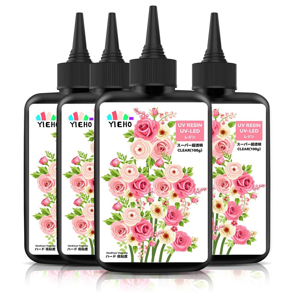 YIEHO UV Resin Large Low Hard UV Resin Fast Hardening For DIY Handmade Industrial Casting Resin Artwork Liquid, 400g, Capacity, Viscosity,