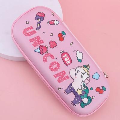 3D Candy Unicorn Pencil Case, School Desk Stationery Pencil Storage Bag, Cute Pencil Pouch with Three Compartments