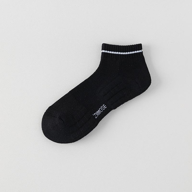 Men's Summer Thin Mesh Breathable Sports Towel Bottom Shock Absorbable Non Slip Low Top Socks
