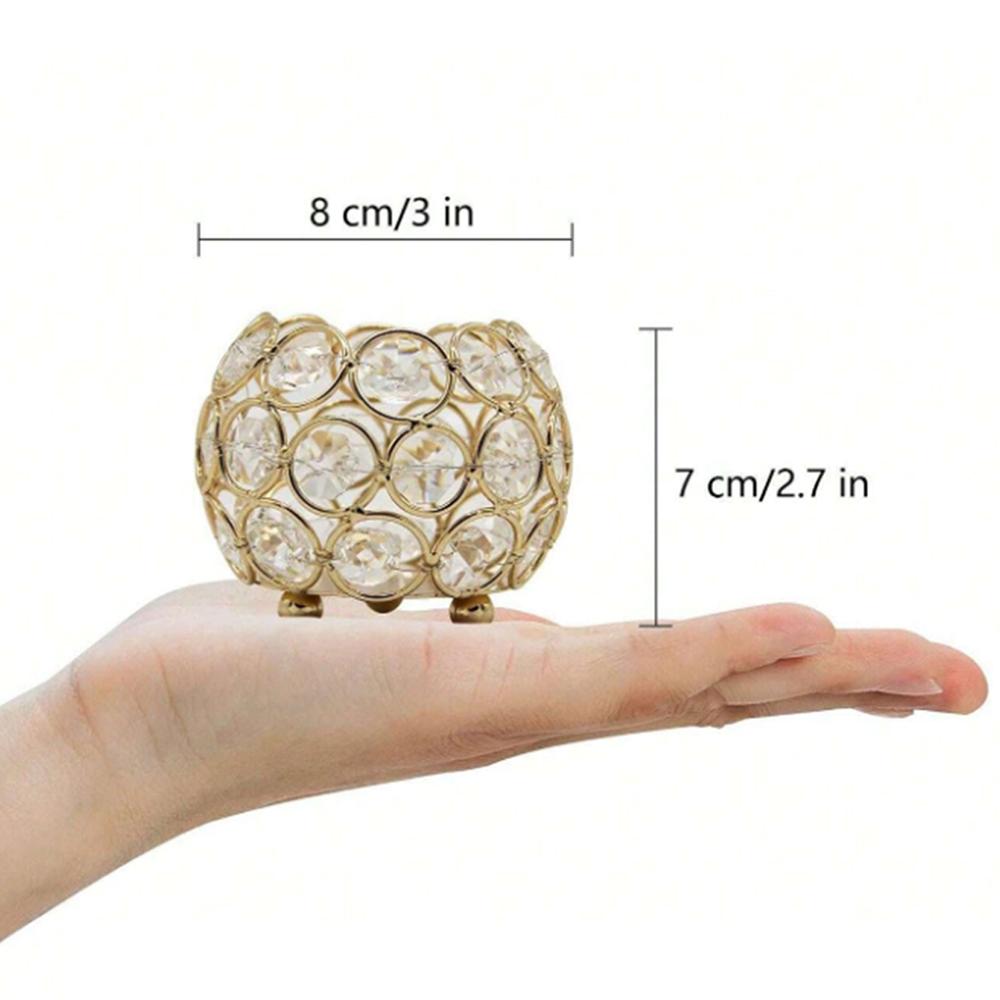 

Золотой хрустальный подсвечник для чайной свечи, фонарь для свечи, чаша для юбилея, свадьбы, Дня благодарения, Рождества, украшение стола для празднования