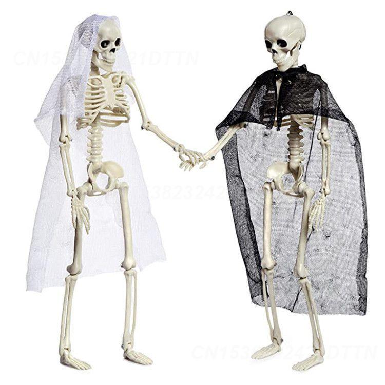 

Human Skeleton Party Dressing Terrifying Appearance Simulation Plastic Home Decoration Halloween Interesting Decorative Props