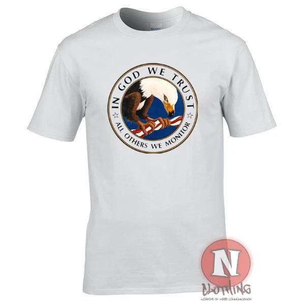 In God We Trust All Others We Monitor TShirt Usa Cia Nsa Surveillance Spy Tee S