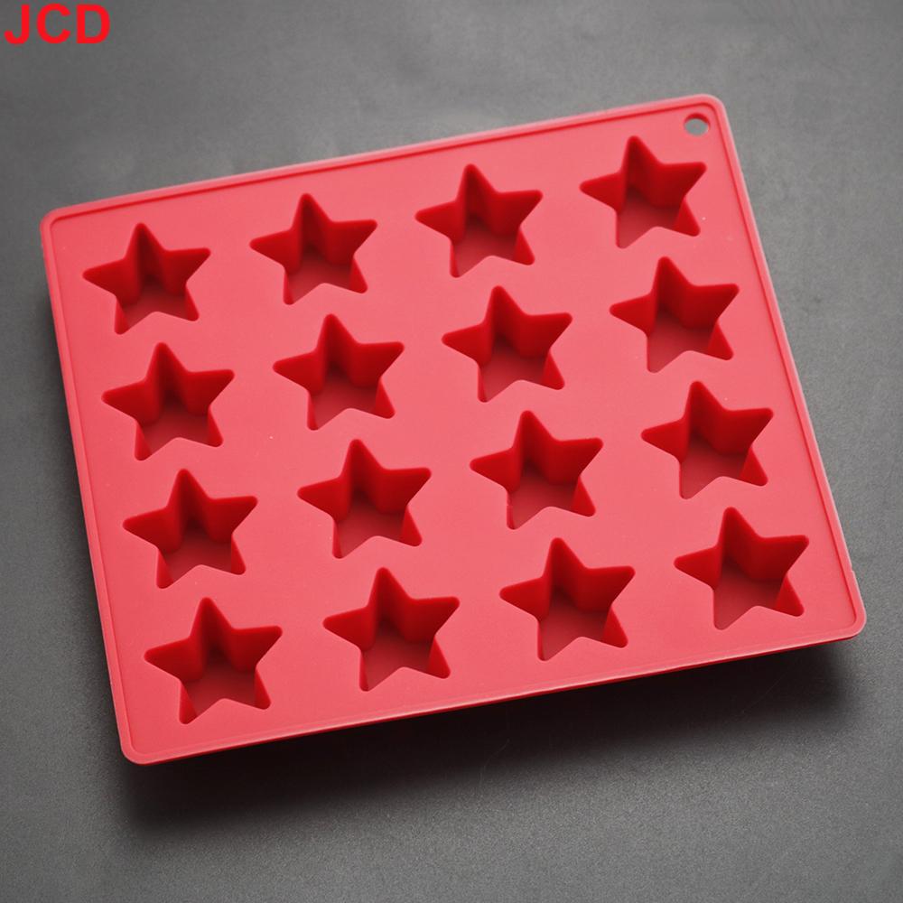 Silicone world 16 grid star ice grid Silicone Mold Ice Cube Tray DIY Chocolate Fondant Mould Pastry Jelly Cookies Baking Tools красный