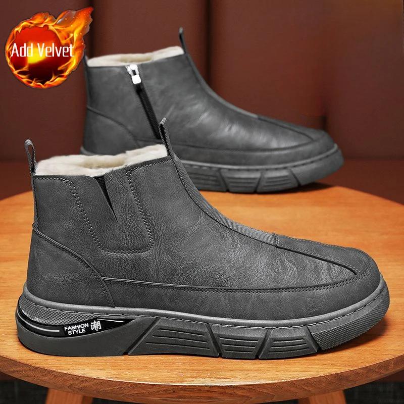 

Casual Cotton Shoe Platform Winter Shoes Man Brands Original Deals Luxury Thick Plush Footwear High Quality Snow Boots for Men 44