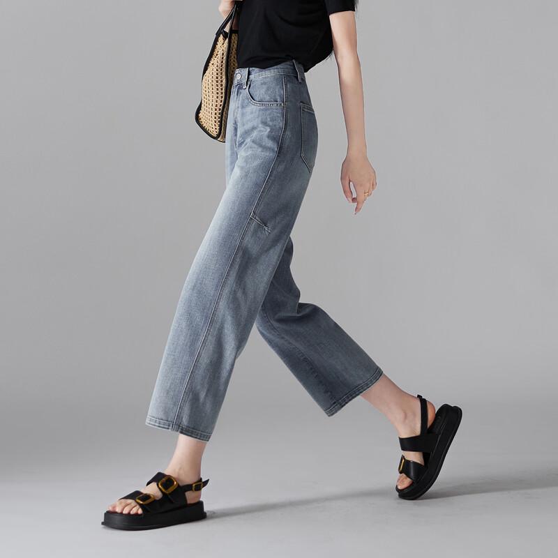 SOFSIL Women's High-Waisted Straight-Leg Cropped Jeans