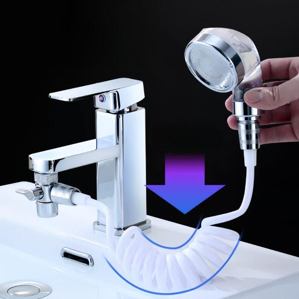Hangable Water Tap Connector Filterable Kitchen Sink Splitter Faucet Diverter Valve  Hair Salon