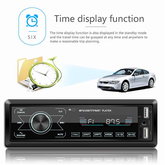 Único 1 Din Som Automotivo MP3 Player No Painel Bluetooth Aux-In Rádio Unidade Principal Botões de Toque