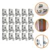 20pcs Stainless Steel Shelf Support Clip Adjustable Heavy Duty Bracket For Glass Wooden Board Cabinet Garage Tool Room Storage