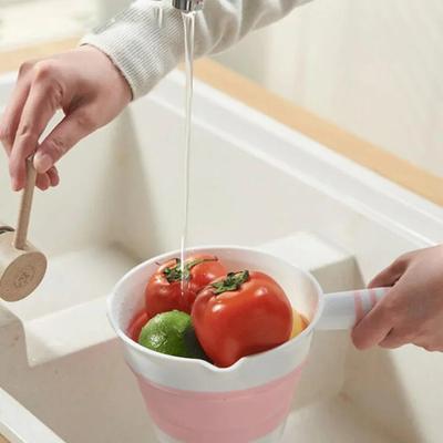 Foldable Travel Water Scoop Silica Ladle for Bathing Hair Washing Kitchen Bathroom Portable Fruits Vegetables Spoon