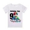 New Roblox Children T Shirts Cartoon Birthday Number Graphic T-shirts Boys Girls Casual Short Sleeves Tops Summer Kids Clothing