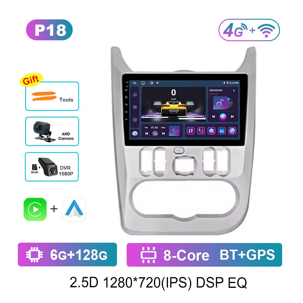 Car Radio Multimedia player for Renault Logan 1 Sandero 2009 - 2015 Android OS Wireless Carplay WiFi Head Unit GPS Navigation