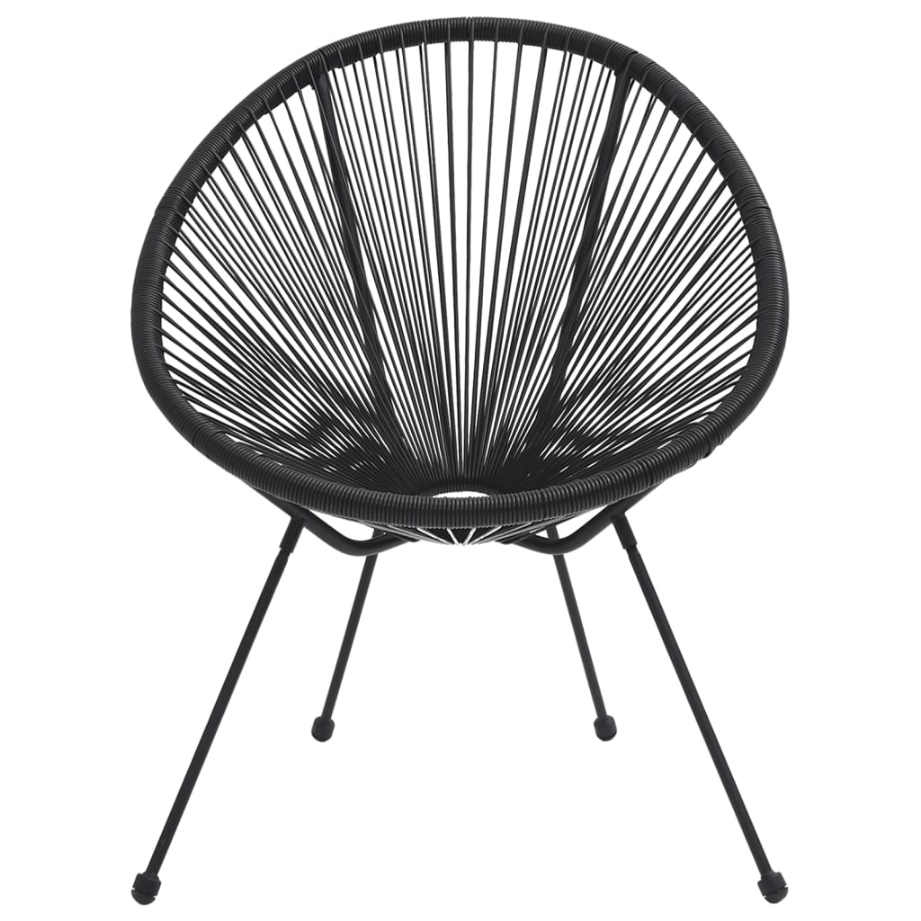 Vidaxl Juego de Muebles de Jardín de 3 Piezas, Ratán de PVC, Negro