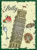 Metal Plaque Vintage Retro Style Tower Of Pisa Italy Classic Tin Door Sign