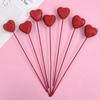10pcs Exquisite Glitter Hearts Stick Foam DIY Red Heart Branch Flower Bouquet Vase Pick Stick Wedding Accessory