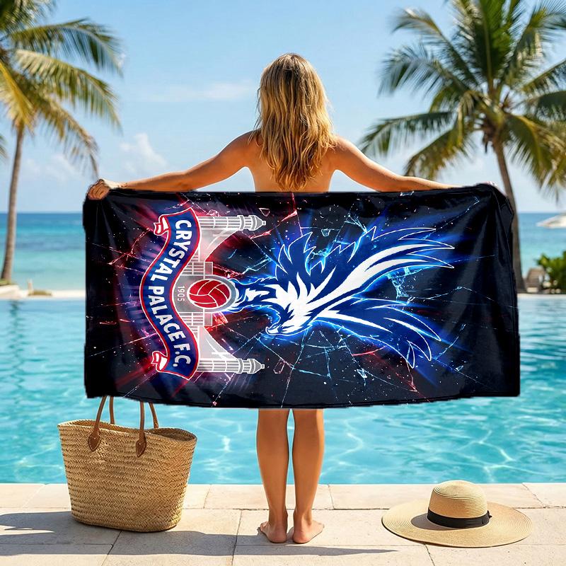 Crystal Palace Football Beach Towel Soft Microfiber Summer Towel Quick Dry Absorbent Towel for Beach Swimming Pool Travel
