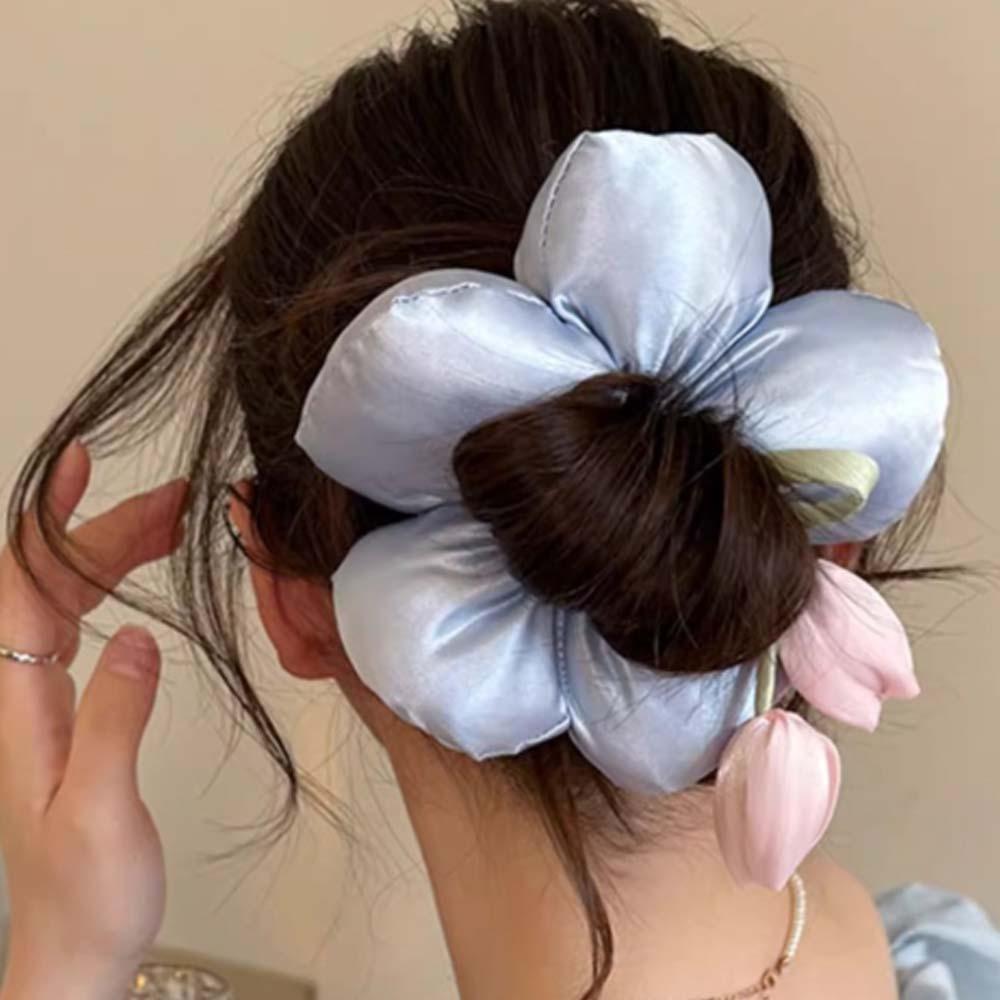 Übergroße Blumen-Haargummis Elastische Große Haargummis Tulpe Großes Haarband Zopfhalter