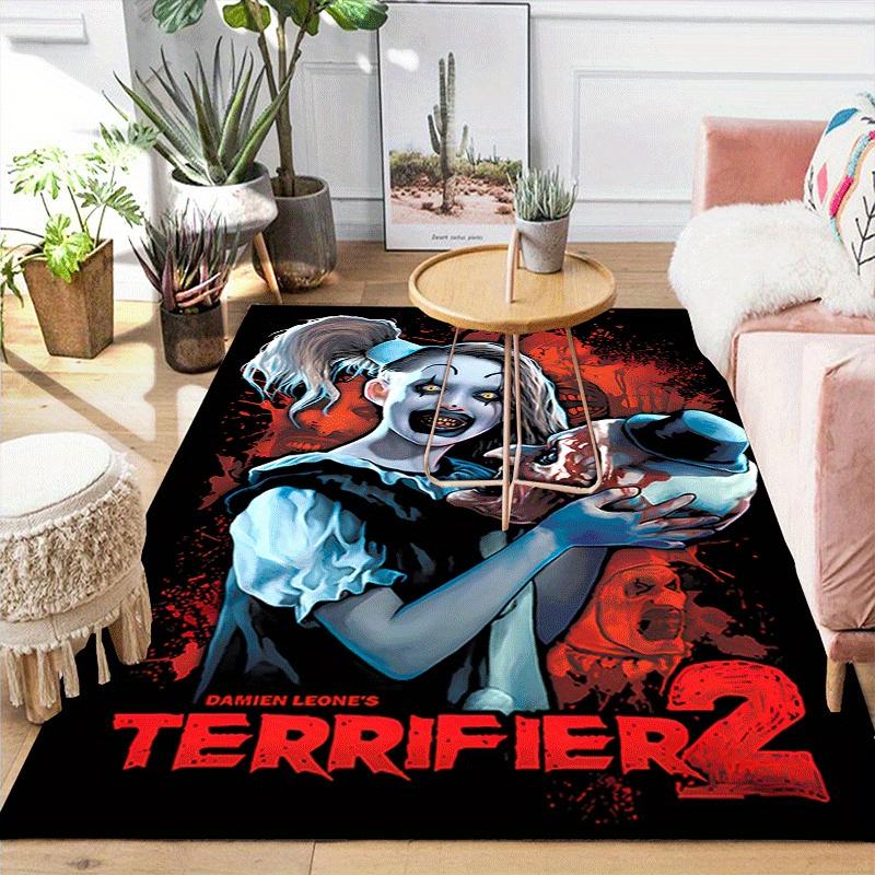 1pc Terrifier Pattern Area Rug, Anti slip Non Shedding Stain Resistant Carpet