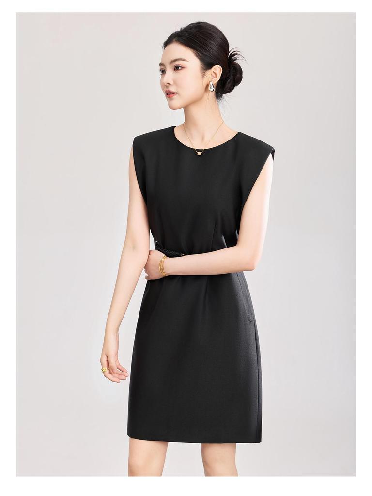 High-End Women's Sleeveless Waist-Cinched Business Dress - New Summer Arrival