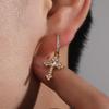 Mini Cross Earrings Slightly Inlaid with 5A Zircon, Jewelry European and American Simple Men's and Women's Hip-hop Personalized Fashion Earrings