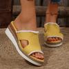 Large Size Hemp Rope Slope Heel Slippers Women's Spring Summer New Canvas Casual and Light Outer Wear Flat Bottom Cool Slippers
