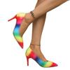Women's Colorblock Pointed Toe Stiletto Heels, Low Cut Casual Dress Shoes