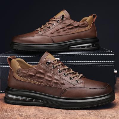 Zapatos Casuales para Hombre Marca de Lujo Suela Gruesa Zapatos Deportivos Moda Patrón Cocodrilo Zapatos de Negocios Comodidad para Caminar Zapatillas Deportivas para Hombre