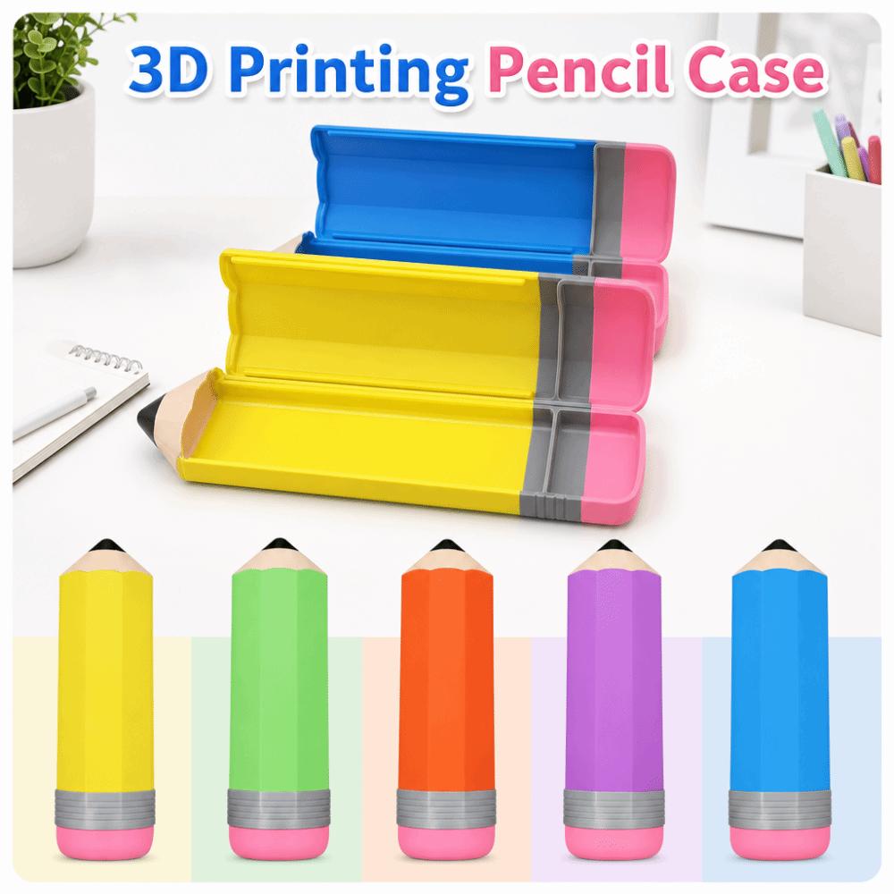 Pencil-shaped Pencil Case Creative Pencil Organizer Multifunction Stationery Box  Gift for Kid