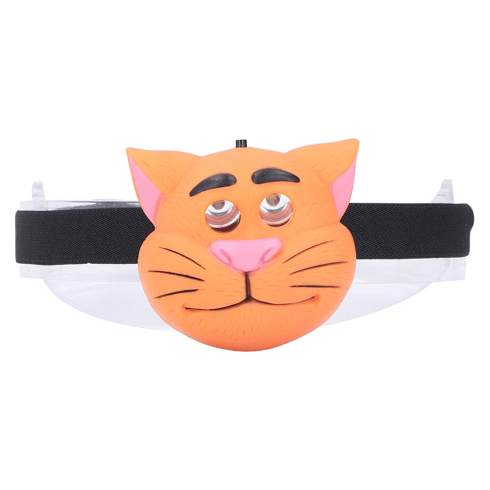 

Kids Headlamp Cat Shape 2 Lighting Modes Lightweight Portable Battery Power Supply Plastic