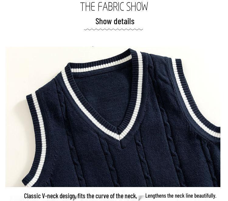 Kids' Autumn/Winter Sleeveless Sweater - Korean Style School Uniform for Boys & Girls