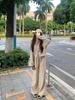 Women's Two-Piece Hooded Zip-Up Sweatshirt & Wide-Leg Pants Set - Casual, Loose Fit for Spring & Autumn, Trendy Korean Style