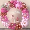 Metallic Pink Green, Sequined Confetti Balloon Arch Set Wedding Bachelorette Party Wreath