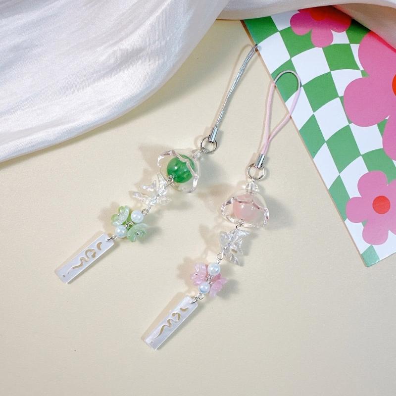 Handmade Beaded Bird Wind Chime Phone Chain Phone Embellishment Bag Decoration and Fashion Accessory for Bag and Phone