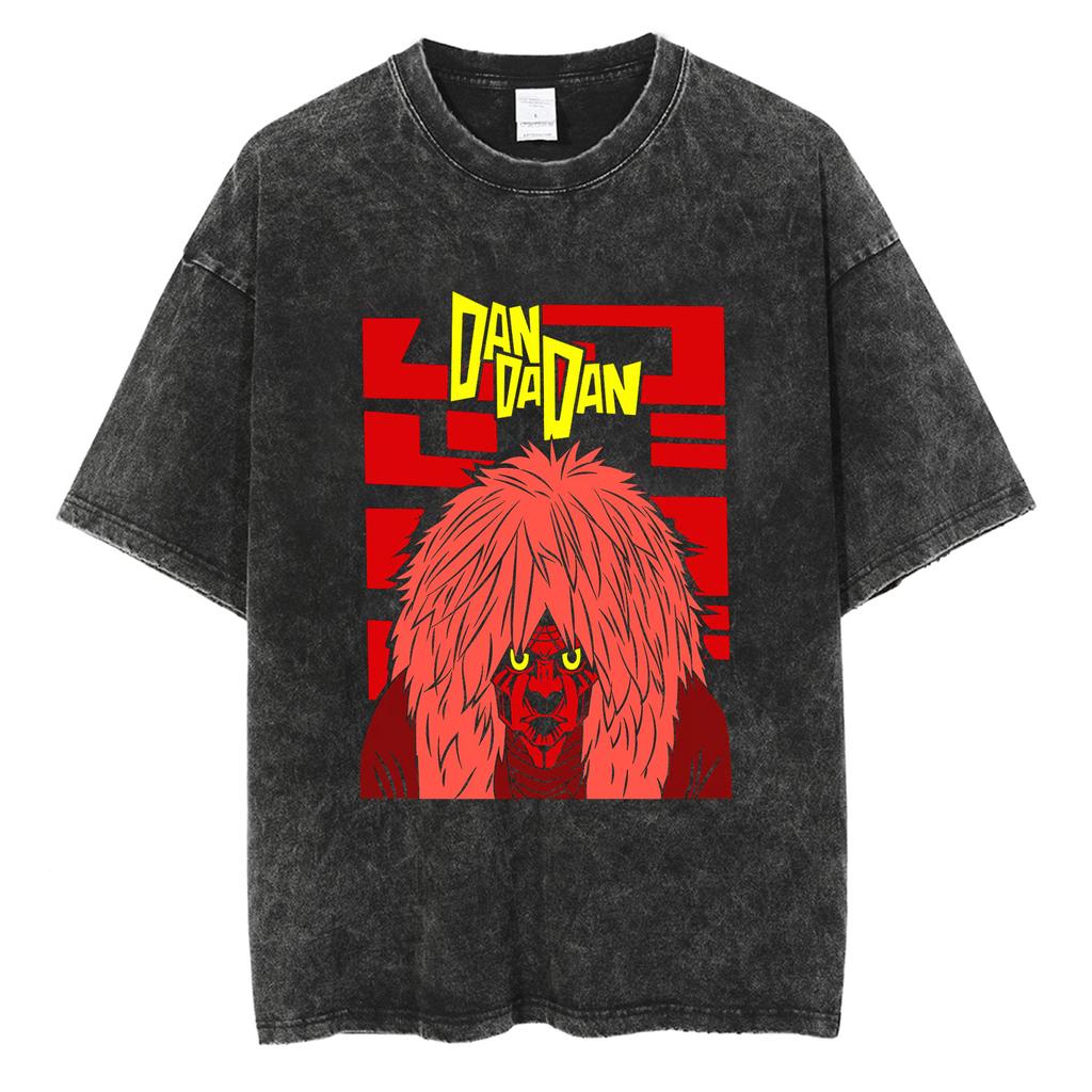 Anime Dandadan Ayase Momo Okarun Graphic T Shirt Men Women Manga Tshirt Washed Cotton Tee Harajuku Male Vintage Casual Tshirt