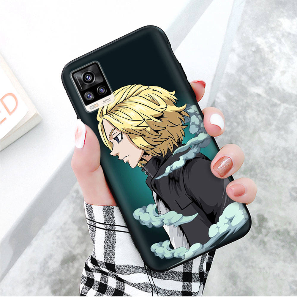 Husă neagră pentru Xiaomi Redmi 13C Note 9 iPhone XR 7 8 14 15 11 12 13 X XS Pro Max Samsung A25 S23 S24 FE Ultra Plus Tokyo Revengers Ken Ryuguji mikey