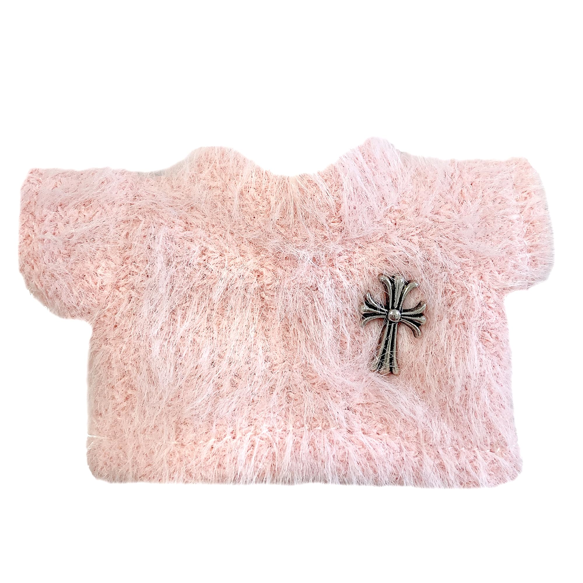 

Pink Fur Knit Plush Clothes with Cross for 10-15cm Plush Toys, Kigurumi Accessories, Otaku Activities, Doll Mascot, K-Pop Doll Costume [Used]