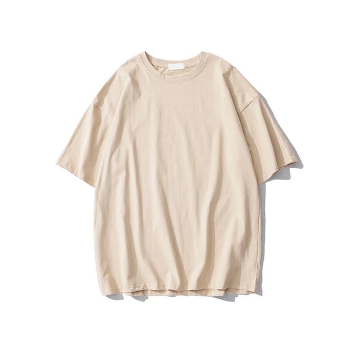 Sommer Einfarbig Reine Baumwolle T-Shirts Damen Harajuku Übergroß Kurzarm Y2k Tops Unisex Koreanische Streetwear Lässig Basic T-Shirt Weiblich Gute Qualität