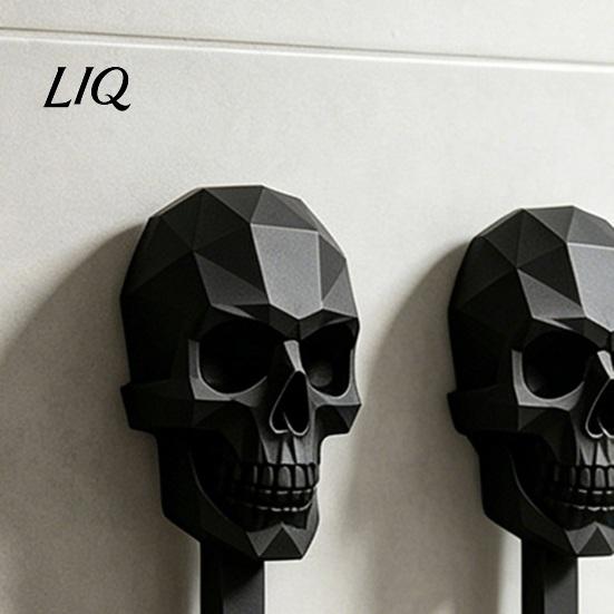 Gaming Room Wall Hanger 2Pcs Hook Up, 3D Printed Skull Design Hooks, No Drilling Decorative Mount Hanger, Waterproof Bathroom Storage for Towels Hats