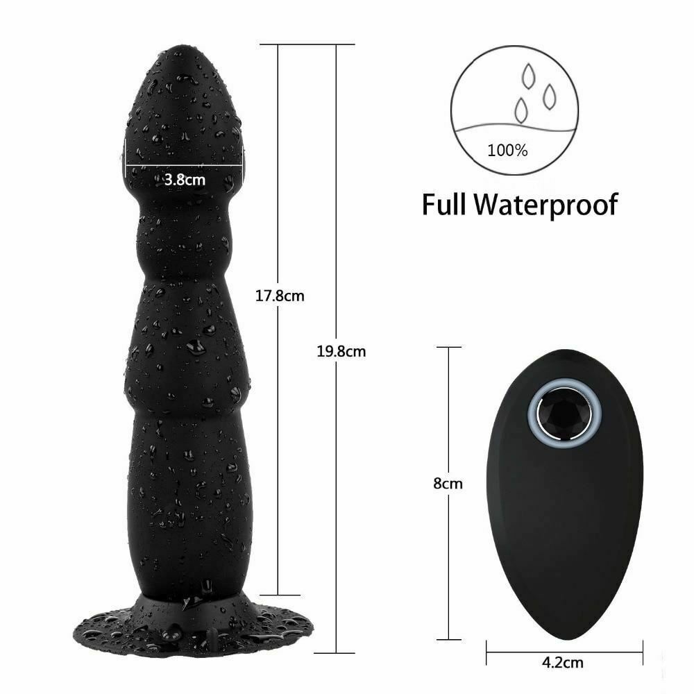 Black  Butt Plug Dildo Remote Prostate Massager Anal Prostate Stimulators