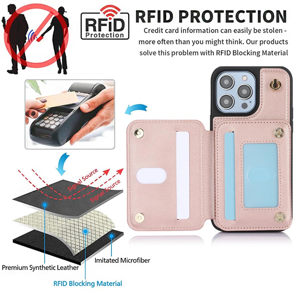 Zipper Cards Bag Crossbody Leather RFID Wallet Case For iPhone 17 Pro Max 15 16 14 Plus 13 12 11 XS SE 2022 Pocket Purse Cover