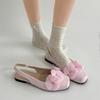 Flower Pink Fairy Wind Flat-bottomed Bag Head Sandals Summer Wear with Skirt Cool Single Shoes