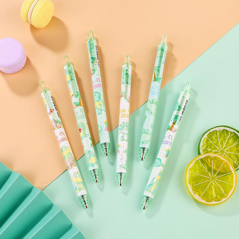 1Pc Cartoon Dinosaur Gel Pen Set Creative Student Press Gel Ink Pen Quick Dry Black Ink Kawaii Office School Girls Stationery Back To School Season