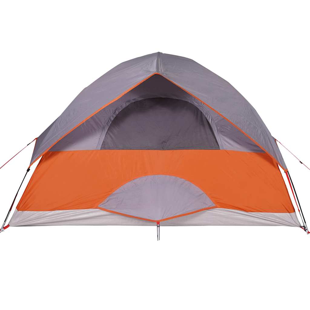 Dome Family Tent for 6 Persons Gray and Orange Waterproof
